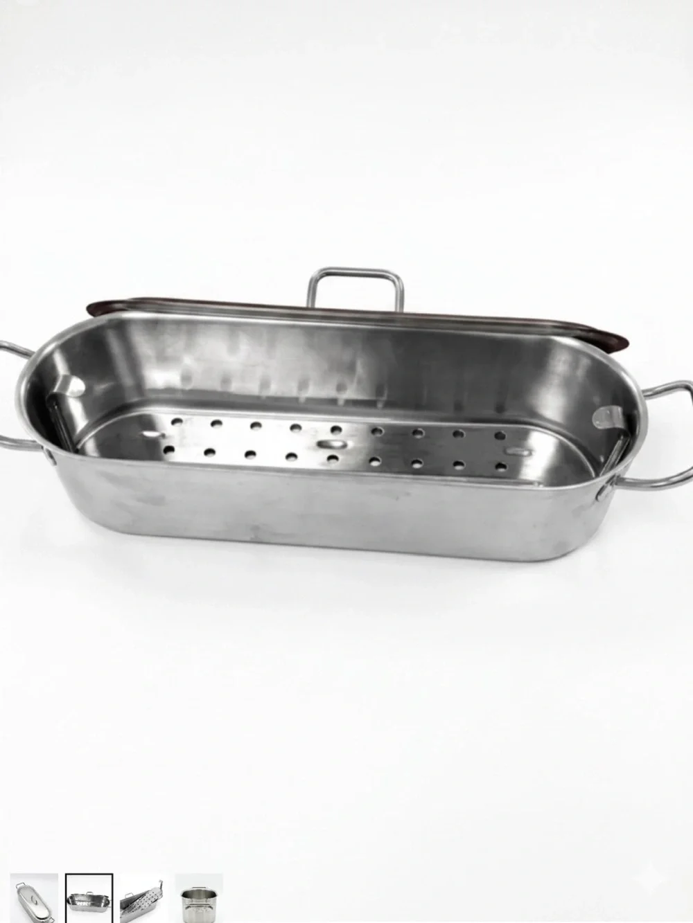 Williams Sonoma Stainless Steel Oval Roaster with Lid